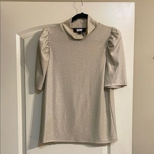 DKNY Women's Shimmering Gold Top XL